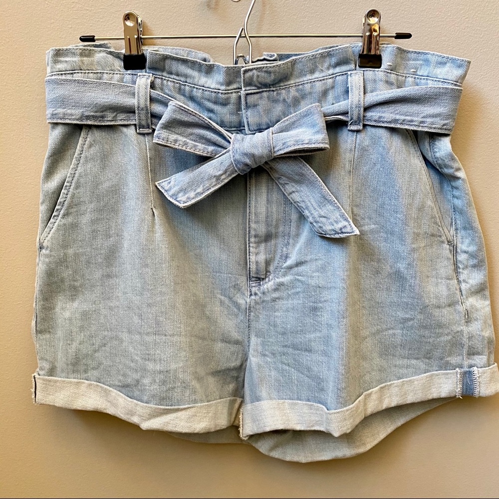 Express | Paper Bag Tie Jean Shorts